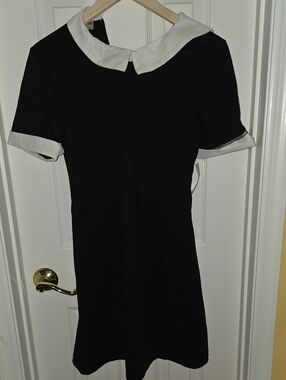 "Wednesday" Spirit Black Dress with White Collar and Cuffs NWT